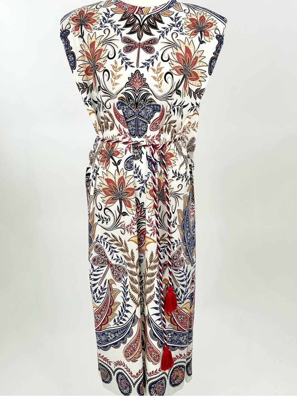 Farm Rio Boho Glam Off-White Midi Dress – NWT Size M